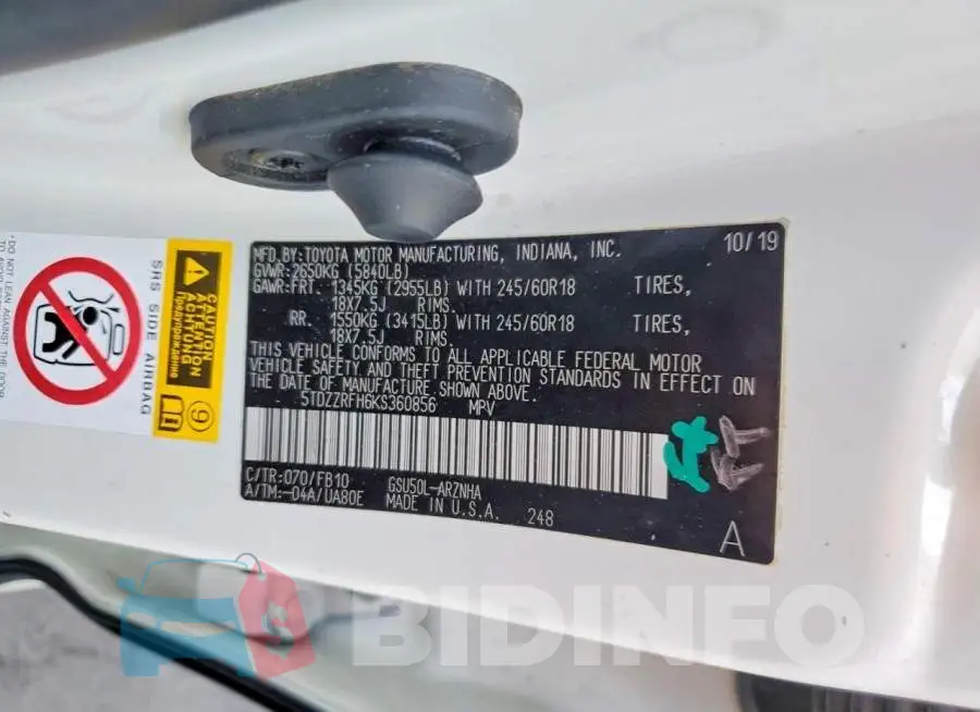 5TDZZRFH6KS360856 Photo# 12