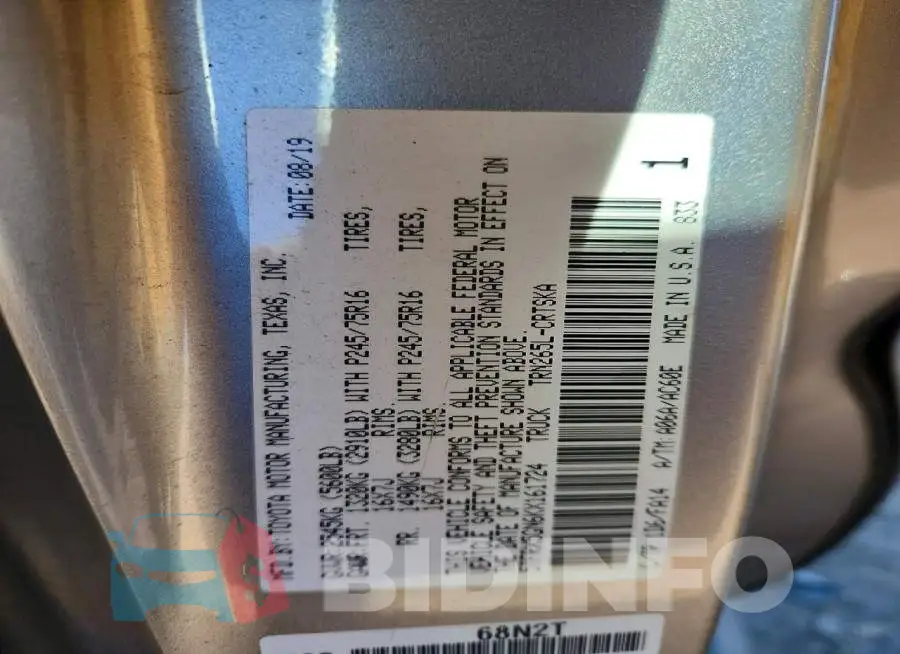 5TFRX5GN6KX161724 Photo# 13