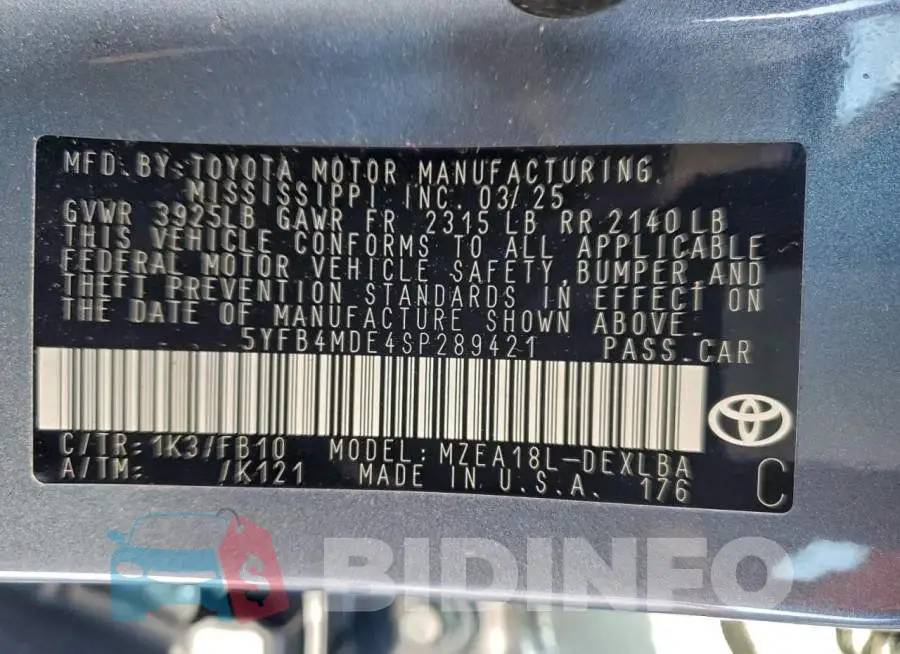 5YFB4MDE4SP289421 Photo# 12