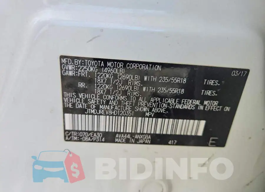 JTMDJREV8HD120351 Photo# 13
