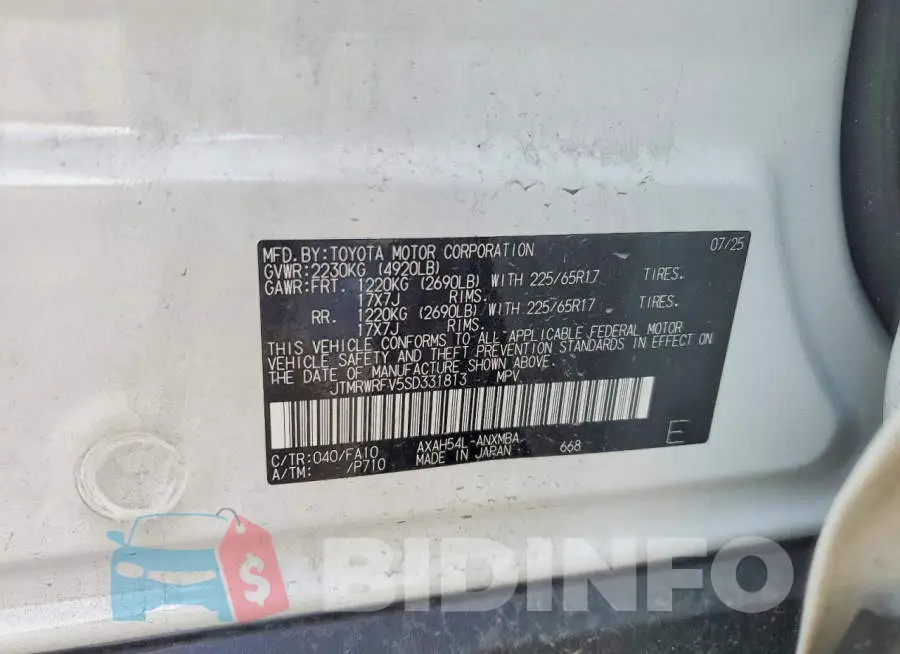 JTMRWRFV5SD331813 Photo# 13