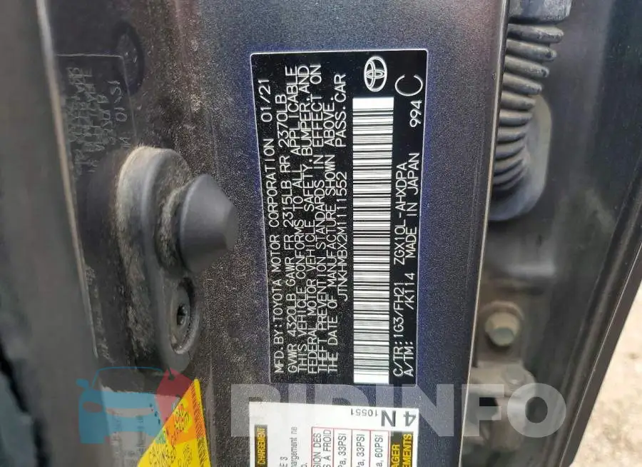 JTNKHMBX2M1111552 Photo# 12