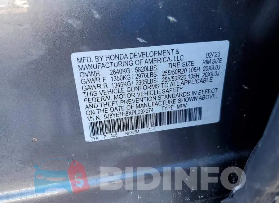 5J8YE1H8XPL032274 Photo# 13