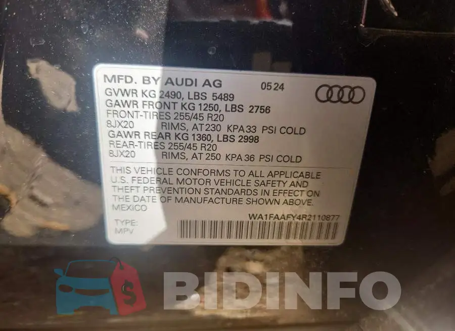 WA1FAAFY4R2110877 Photo# 13