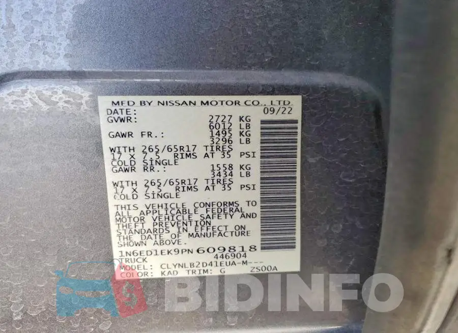 1N6ED1EK9PN609818 Photo# 12