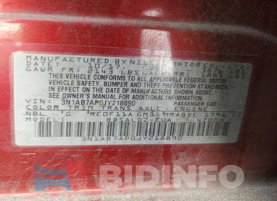 3N1AB7AP0JY218890 Photo# 12