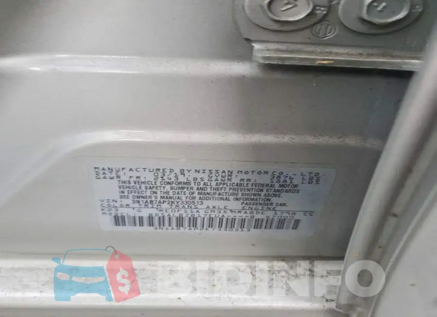 3N1AB7AP2KY330513 Photo# 12