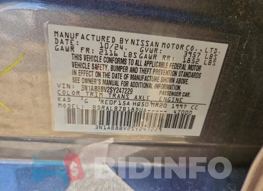 3N1AB8BV2SY247229 Photo# 13