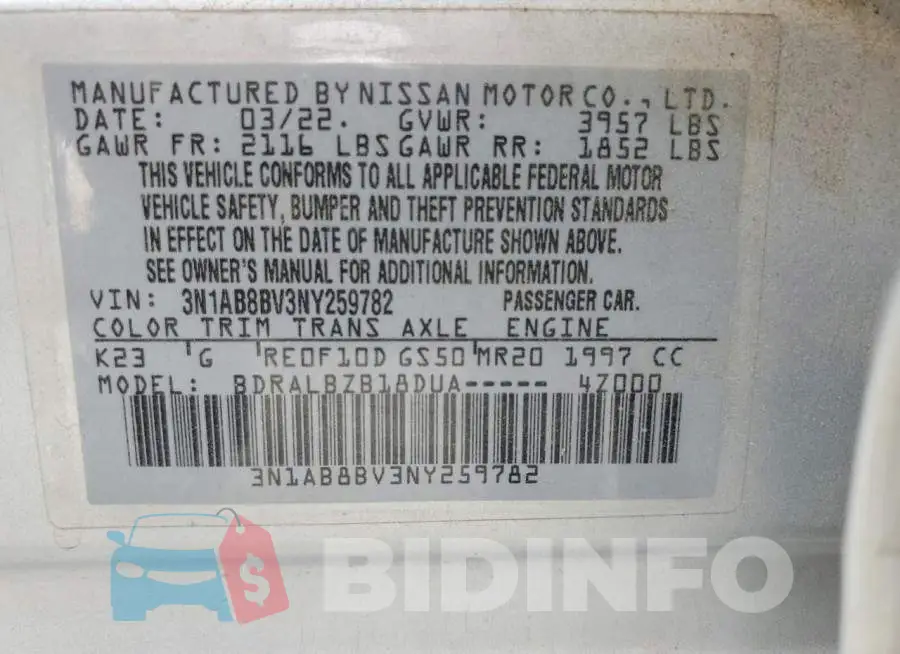 3N1AB8BV3NY259782 Photo# 12