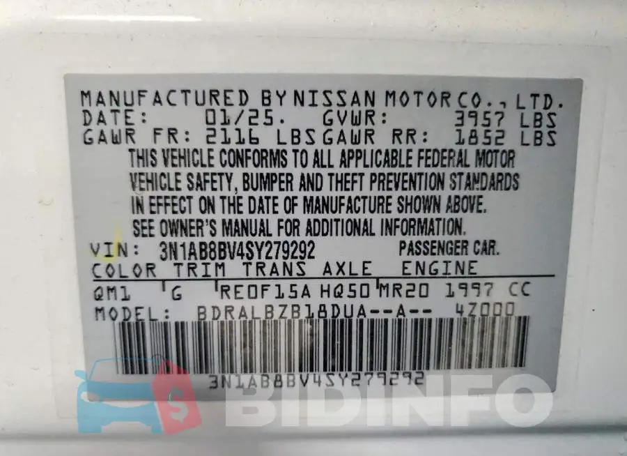3N1AB8BV4SY279292 Photo# 13