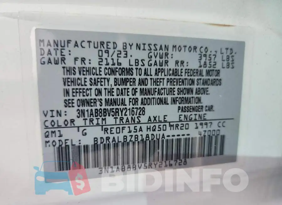 3N1AB8BV5RY216728 Photo# 12