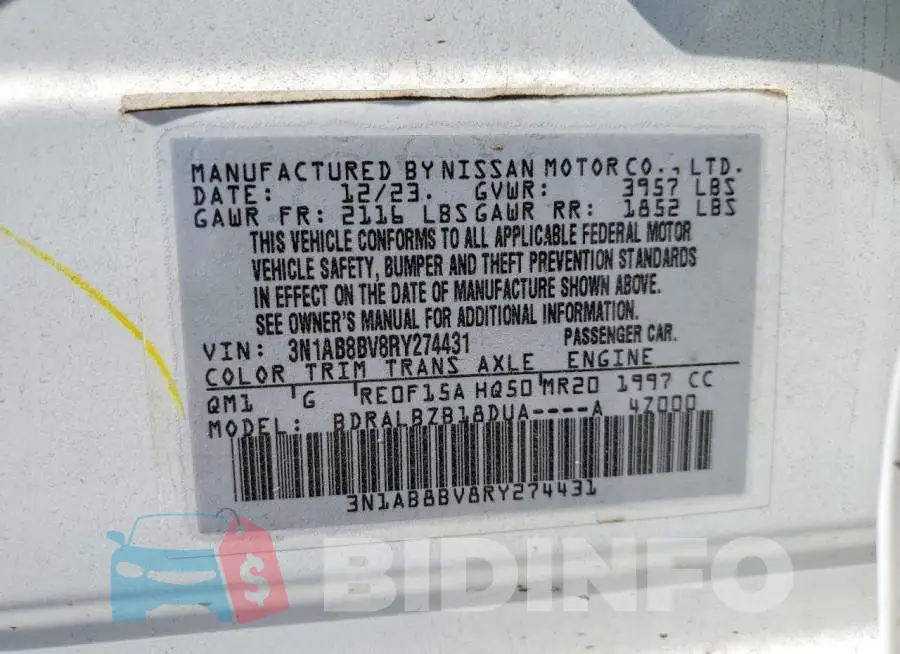 3N1AB8BV8RY274431 Photo# 12