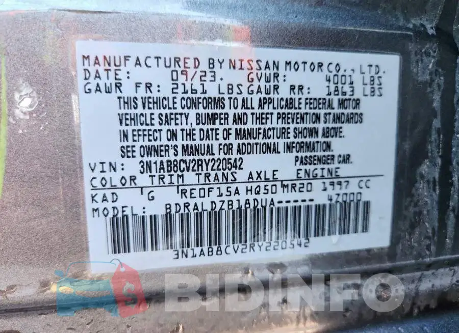 3N1AB8CV2RY220542 Photo# 13
