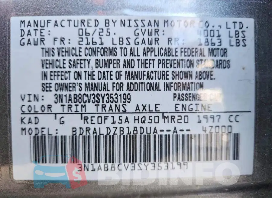3N1AB8CV3SY353199 Photo# 12