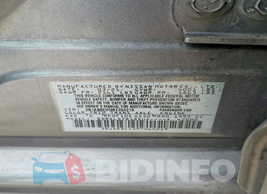 3N1AB8CV5MY264219 Photo# 12