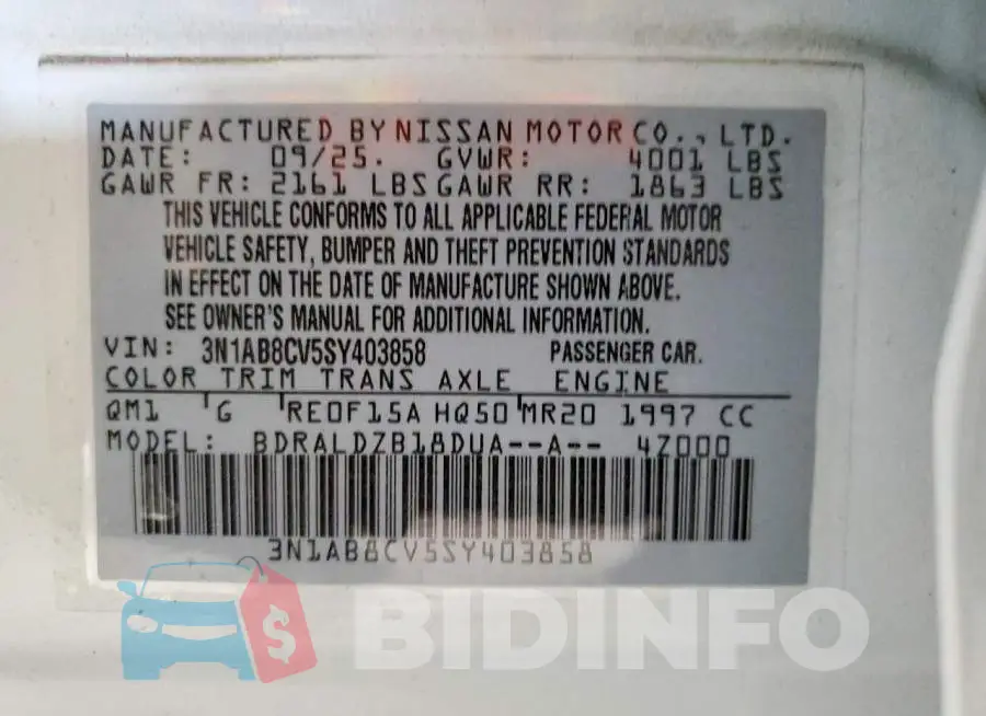 3N1AB8CV5SY403858 Photo# 12