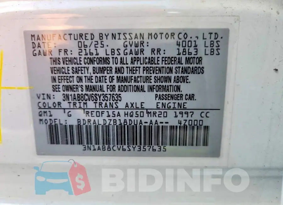 3N1AB8CV6SY357635 Photo# 12