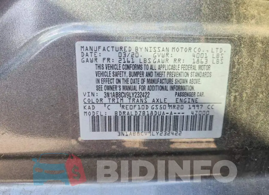 3N1AB8CV9LY232422 Photo# 12