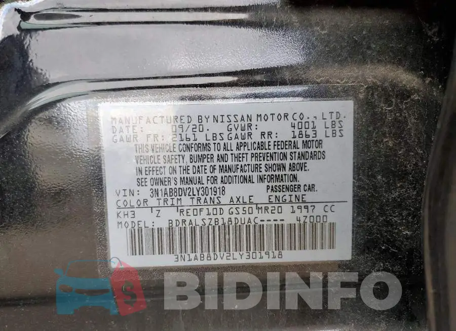 3N1AB8DV2LY301918 Photo# 12