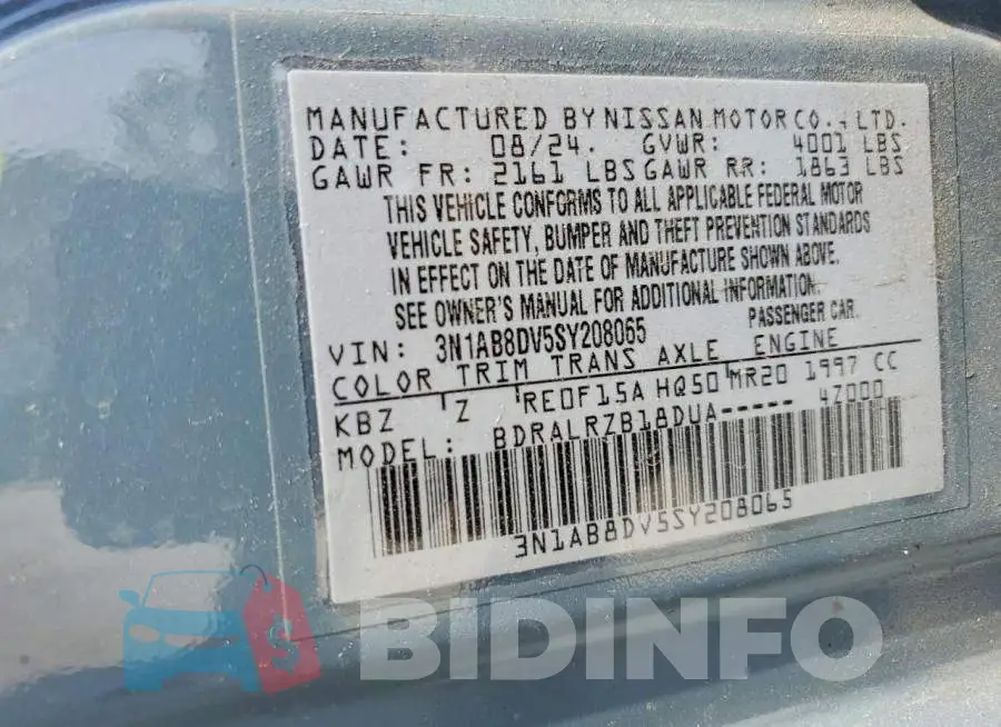 3N1AB8DV5SY208065 Photo# 12