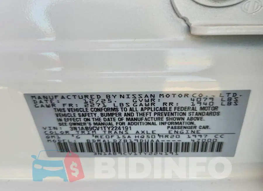 3N1AB9CV1TY224191 Photo# 12
