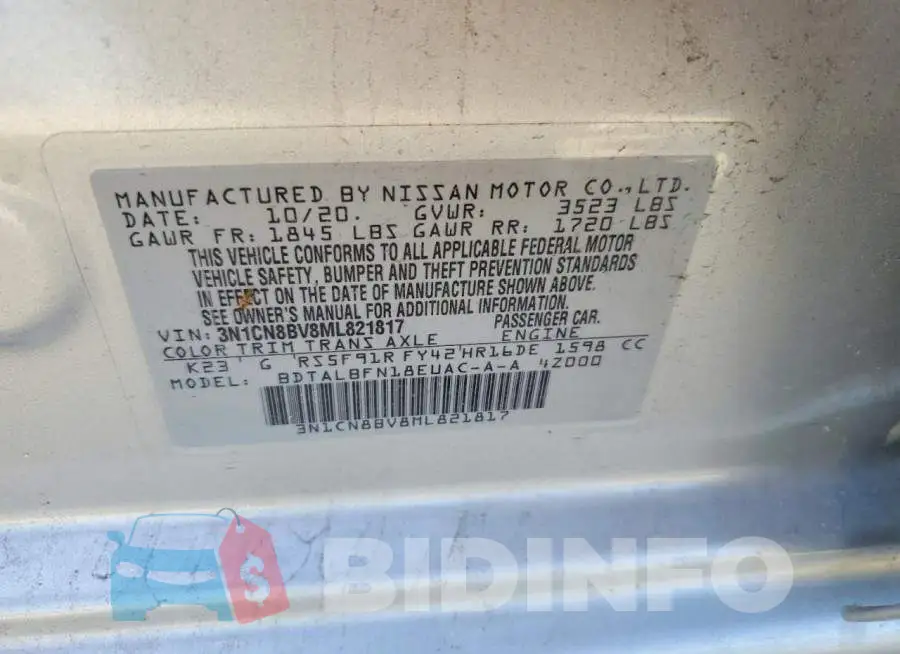 3N1CN8BV8ML821817 Photo# 12