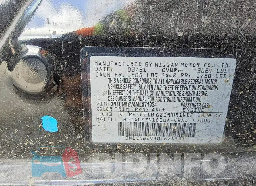 3N1CN8EV4ML871934 Photo# 12