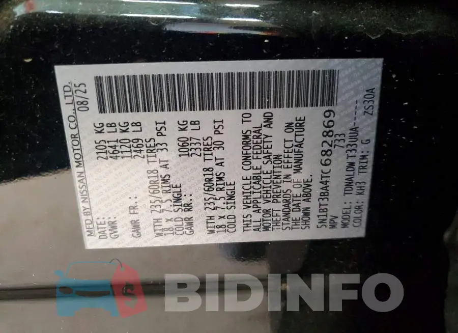 5N1BT3BA4TC682869 Photo# 13