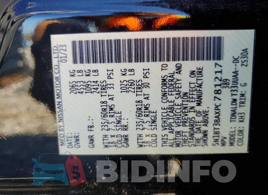 5N1BT3BAXPC781217 Photo# 13