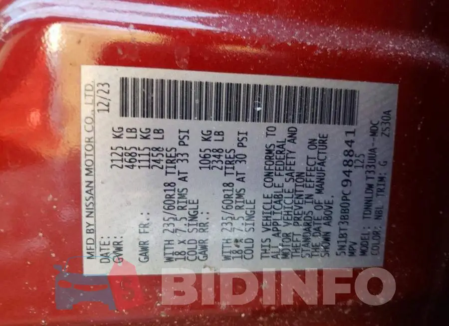 5N1BT3BB0PC948841 Photo# 13