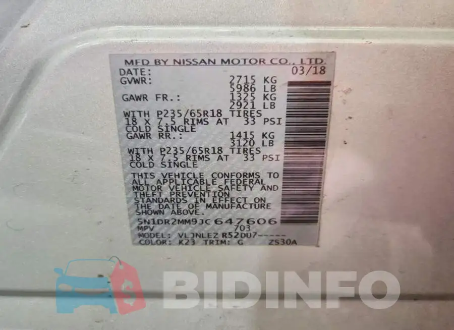 5N1DR2MM9JC647606 Photo# 13