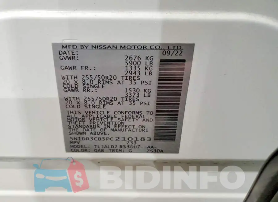 5N1DR3CB5PC210183 Photo# 13