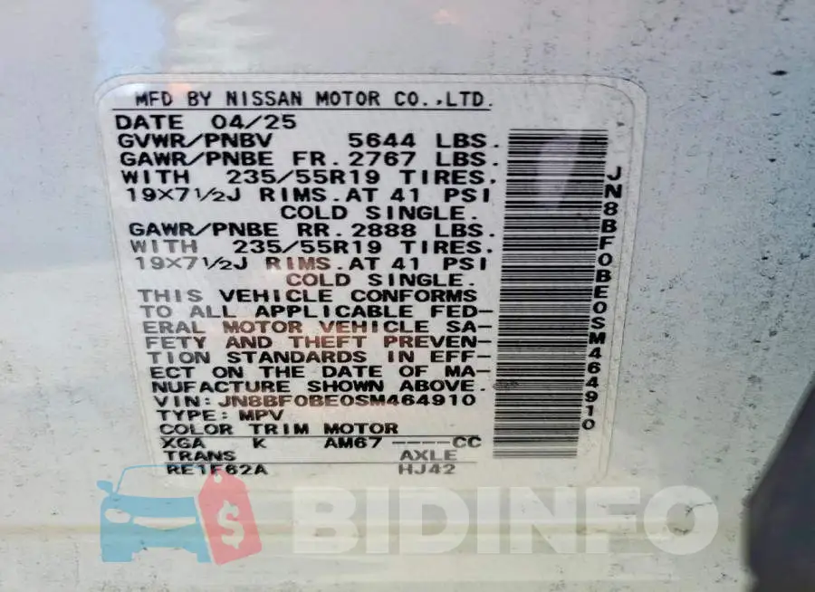 JN8BF0BE0SM464910 Photo# 12