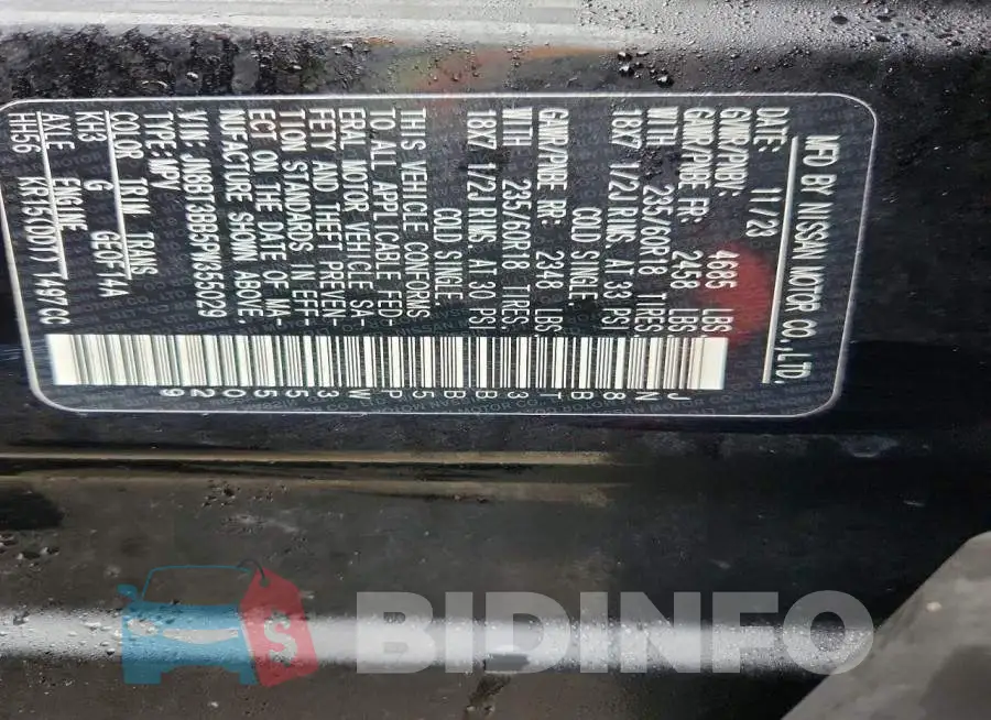 JN8BT3BB5PW355029 Photo# 13
