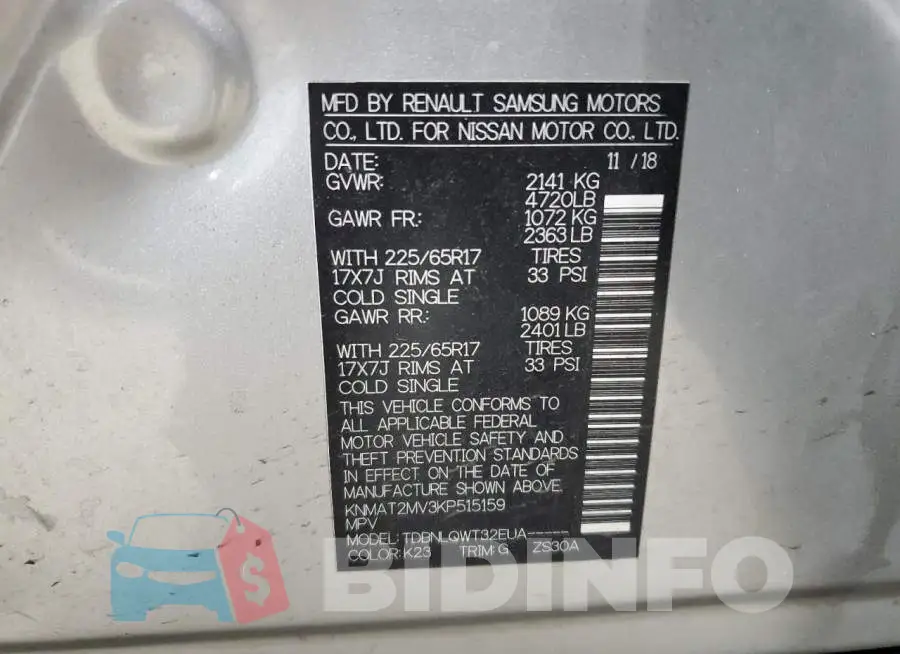 KNMAT2MV3KP515159 Photo# 13