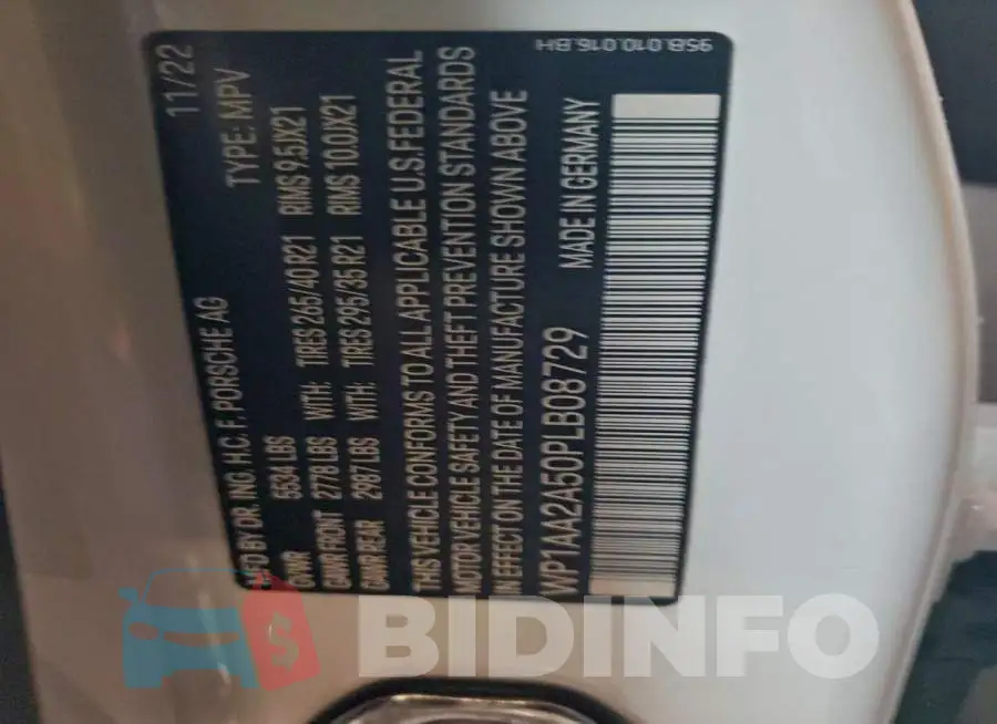 WP1AA2A50PLB08729 Photo# 14