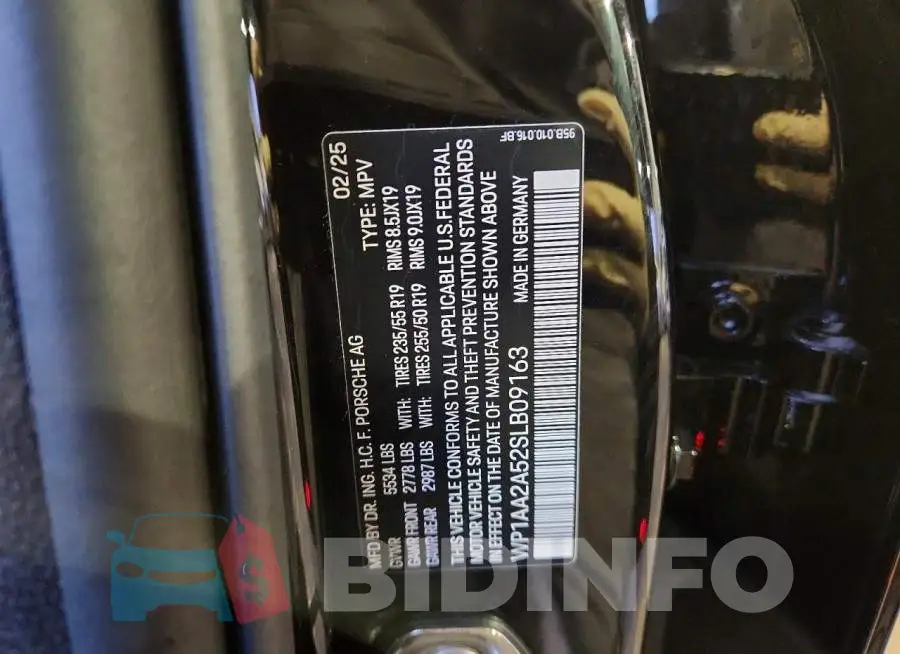 WP1AA2A52SLB09163 Photo# 13