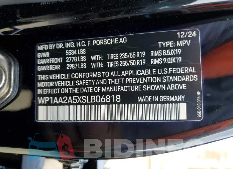 WP1AA2A5XSLB06818 Photo# 13