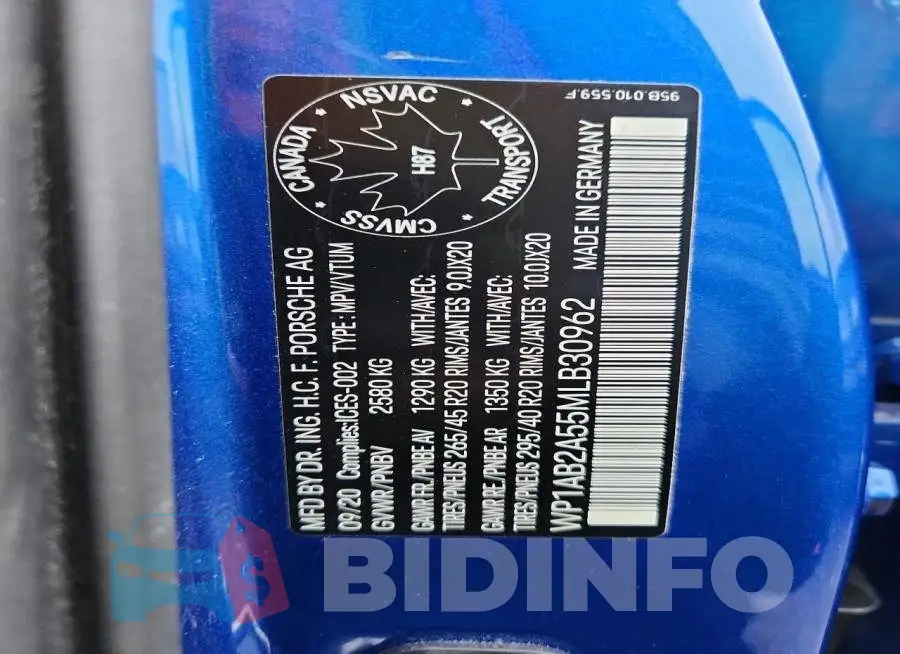 WP1AB2A55MLB30962 Photo# 14