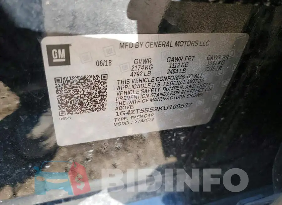 1G4ZT5SS2KU100537 Photo# 12
