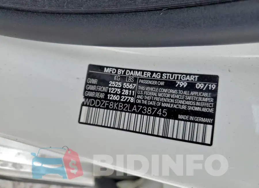 WDDZF8KB2LA738745 Photo# 12