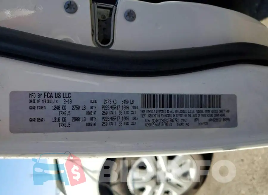 3C4PDCBG3KT707761 Photo# 12