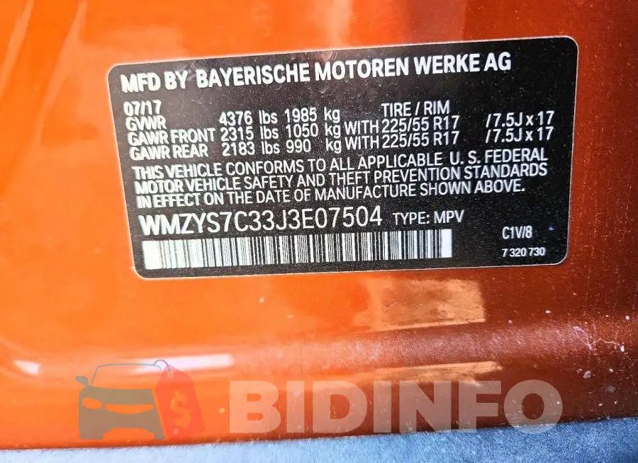 WMZYS7C33J3E07504 Photo# 13
