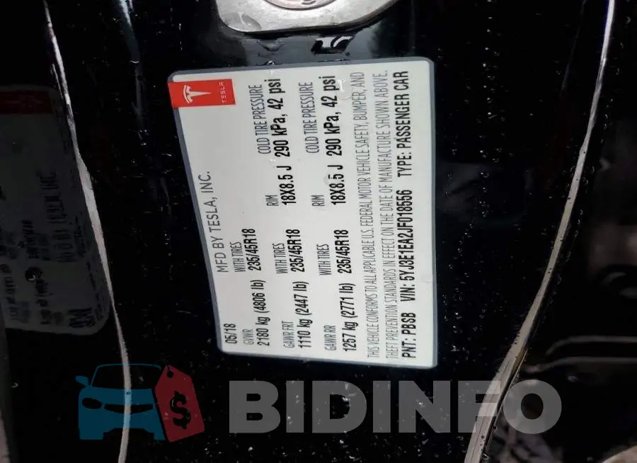 5YJ3E1EA2JF018556 Photo# 12