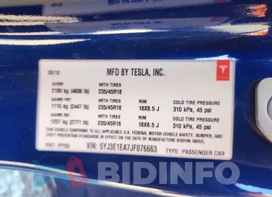 5YJ3E1EA7JF076663 Photo# 13