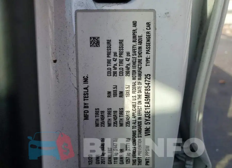5YJ3E1EA9MF854725 Photo# 12