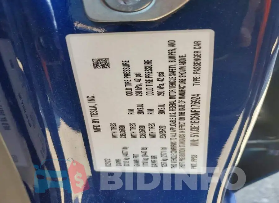 5YJ3E1EC6NF176924 Photo# 12