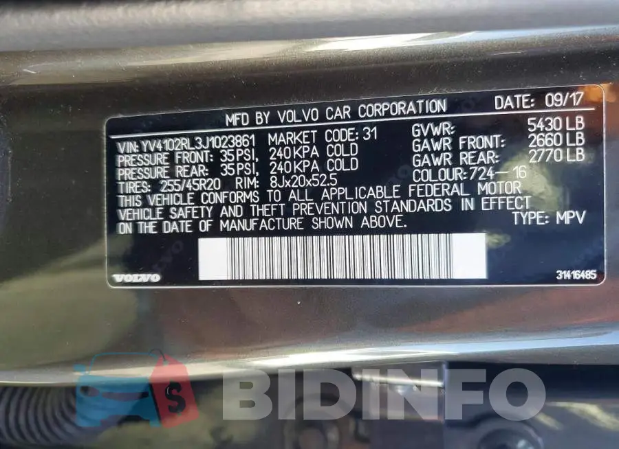 YV4102RL3J1023861 Photo# 12