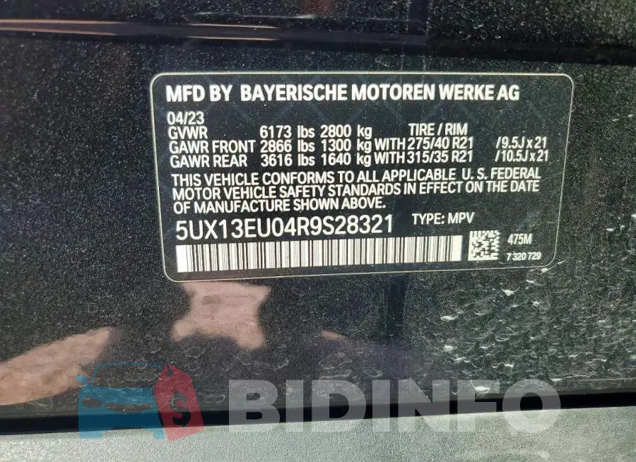 5UX13EU04R9S28321 Photo# 14