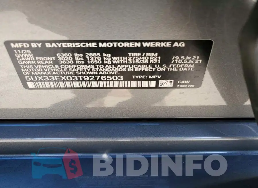 5UX33EX03T9276503 Photo# 12